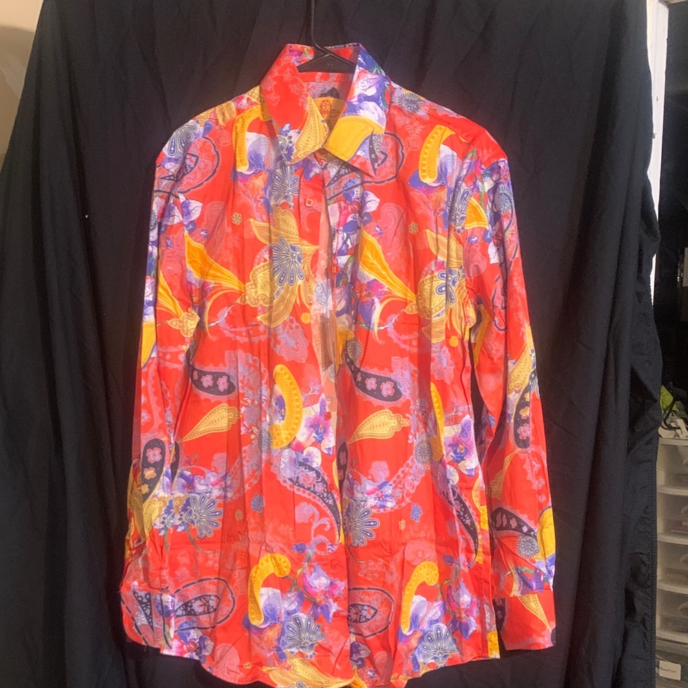 Bold Red Multicolor Men's Casual Shirt